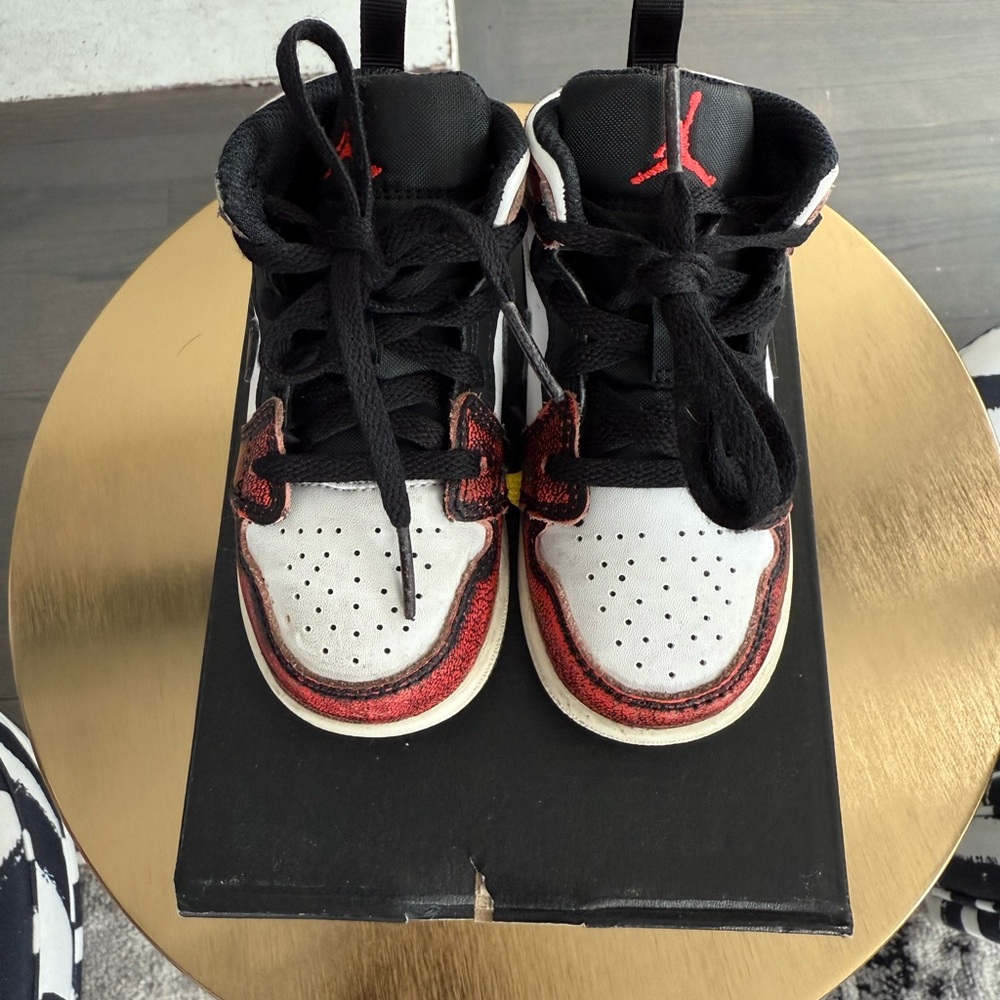 Kids Jordan Sneakers - Red and Black